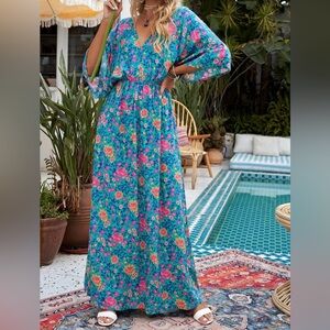 Floral V-Neck Maxi Dress